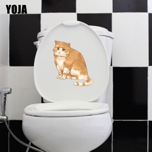 YOJA 22.1*23.1CM Wall Sticker Animal Cat Living Room Home Decor Toilet Decal Art T3-0467