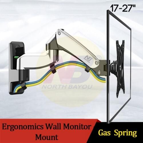 NB F150 17"-27" Full Motion Monitor Wall Mount Aluminum Alloy 360 Degree Monitor Holder Gas Spring Arm TV Monitor Wall Bracket