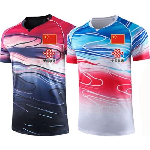 New men/women badminton shirt with flag, badminton tshirt,quick Dry breathable Tennis shirts , ping pong jerseys uniforms 1909