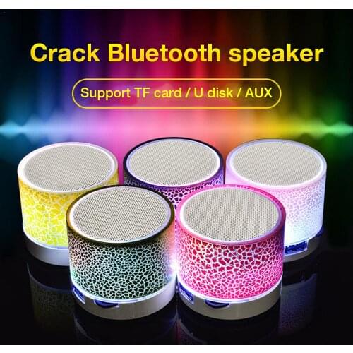 Portable Crack Bluetooth Speakers Wireless LED Support USB TF Card Radio FM MP3 Subwoofer Dazzling Speaker for PC Mobile Phone