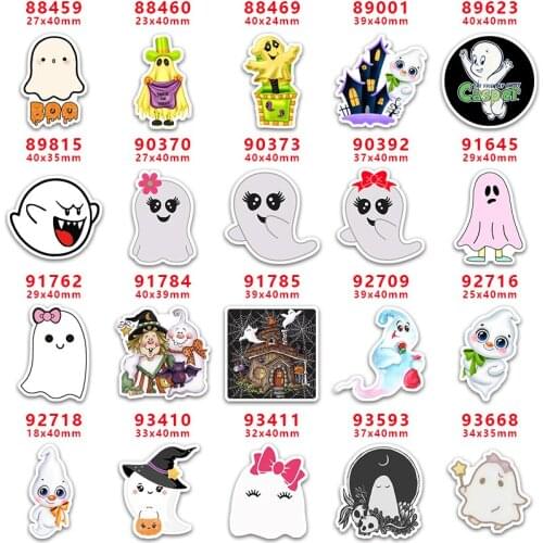 DIY Craft Supplies Sewing Accessories Cartoon Halloween Ghost Printed Planar Resins Mold 30 Pieces. PR-88459
