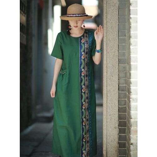 Read You Nation Wind 2019 Summer Wear In National Customs Cotton High Yao Xianshou Dress Woman