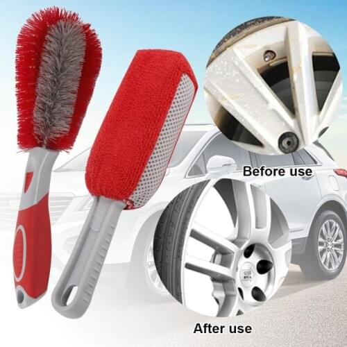 Car Wheel Brush Rim Cleaning Tool Car Tire Cleaning Brush Black Car Repair Maintenance Auto Parts Sponge Brush Car Outlet Brush