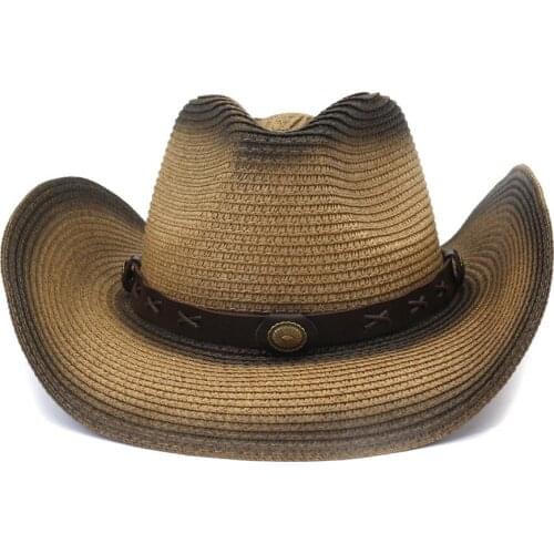 Sun hat for women summer hats spray paint cowboy straw hat beach hat outdoor seaside sunscreen sun hat HZ30