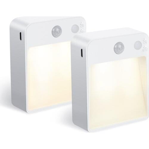 LED Night Light Lamp PIR Motion Sensor Dual Induction Auto Light Sensor Wall Lampara With USB Port For Kids Living Room Bedside