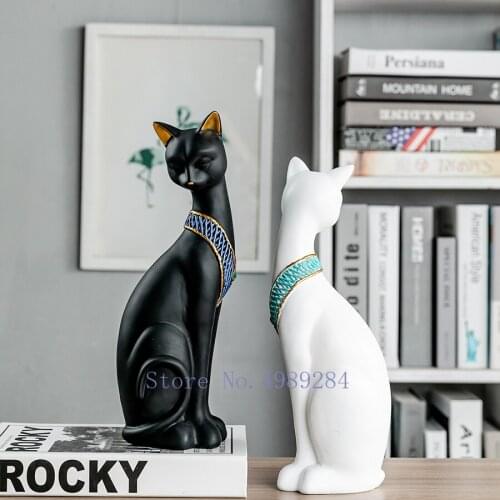 Creativity Resin Simulation Animal Cat Egyptian Pharaoh Retro Handicraft Furnishings Cartoon Cat Home Decoration Accessories