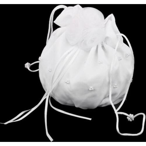 Vintage Wedding Ceremony Bridal Party Hessian Burlap And Lace Flower Dolly Bag Handbag Wedding Flower Girl Basket Rhinestone