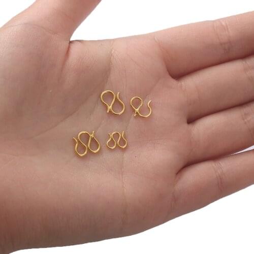 10pcs Necklace Chain Clasps for Jewelry Making Gold Silver Plated Copper W S Shape End Connect Hook Diy Bracelet Findings