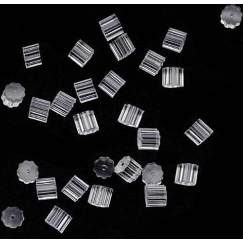 50Pcs Transparent Rubber Stud Earring Backs Hooks Stoppers Post Fastener Accessories For Making Earrings Finding Wholesale