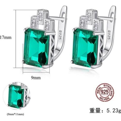 HOT Sell S925 Sterling Silver womens Crystal zircon ruby sapphire Emerald from Columbia, Europe and America Earrings
