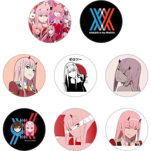 1pcs Anime DARLING in the FRANXX Cosplay Badge Cartoon Zero Two Pretty Brooch Pins Collection bags Badges for Backpacks