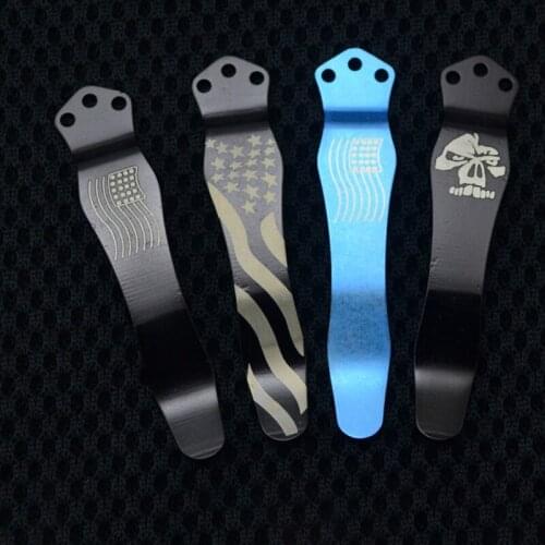 1pcs Titanium Alloy Pocket Knife Back Clip For Benchmade 710 Griptilian 810 Nitrous Emerson CQC ZT 0620 0630 Folding Waist Clamp