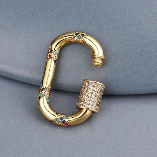 2021 DIY Oval Heart Shape Clasps Hooks Copper Micro Pave Zirconia Jewelry Making Supplies DIY Bracelet Necklace Handmade Jewelry