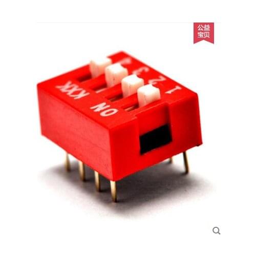 5pcs/lot,IMC 2 Row 8 Pin 4P Positions 2.54mm Pitch DIP Switch Red