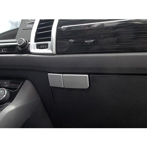 ABS Chrome For Skoda Kodiaq 2016 2017 2018 Accessories Car Copilot Glove Box Switch Cover Trim Car Styling 2Pcs