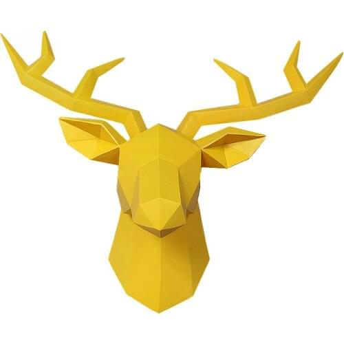 Home Decoration Accessories,3D Deer Head,Statue,Sculpture,Wall Decor,Animal Figurine Miniature,Modern,Living Room,Decorative Art