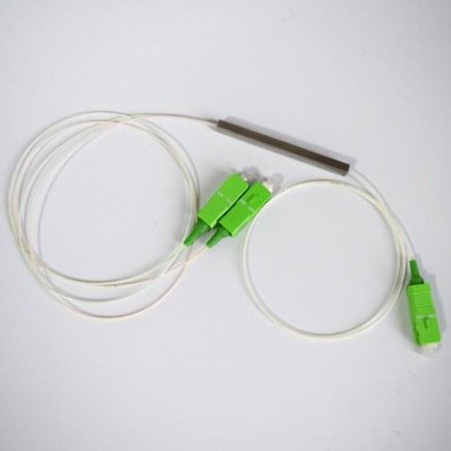 10pcs/lot 1x2 1x4 1x8 1x16 1x32 SC APC SM 0.9mm plc splitter steel tube cable 2 way 4 way 8 way 16 way optical PLC splitter