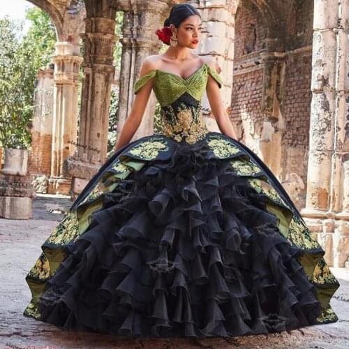Charro Mexican Style vestidos de fiesta Quinceanera Prom Dresses 2021 Off Shoulder Party Sweet 15 Dress Anos Bridal Boutique