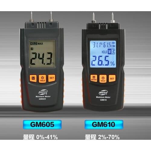 Digital LCD Wood Moisture Meter Humidity Tester Timber Damp Detector Portable Wood Moisture Meter GM605 GM610 (No Battery)