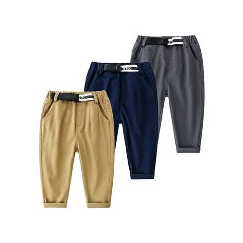 Childrens Handsome Trousers 2021 Autumn New Korean Style Baby Boys Cargo Pants Trousers Cotton Fashion Boy Casual Pants 2-7Y