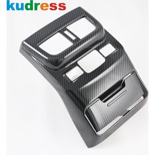 For Subaru Outback 2020 2021 2022 Carbon Fiber Rear Air Condition Vent Outlet Cover Trim AC Frame Car Interior Accessories