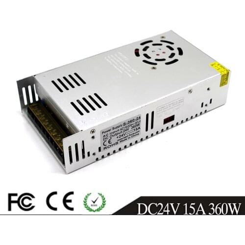 DC Power Supply Driver 24V 15A 360W Transformer AC110V 220V To DC24V Led Power Adapter for Strip Lamp CNC CCTV Stepper Motor