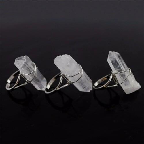 Druzy Trendy Natural White Crystal Rings For Women Clothing Accessories Jewelry Vintage Wedding Ring Free Shipping