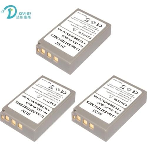 DVISI 3Pc/Lot 2.0Ah BLS-5 BLS5 PS-BLS5 Camera Battery For Olympus PEN E-PL2 E-PL5 E-PL6 E-PL7 E-PM2 OM-D E-M10 E-M10 II Stylus 1