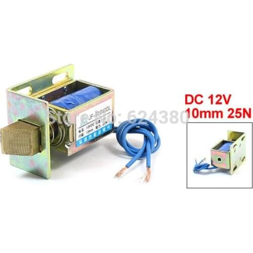 Electric Door Lock Solenoid Electromagnet 12V DC 1A 10mm Stroke 25N Force Open Frame Type