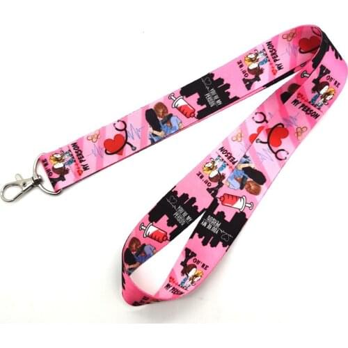 Hot Sale! Greys Anatomy Doctors nurse Lanyard Neck Strap Card Bus ID Holders With Key Chain