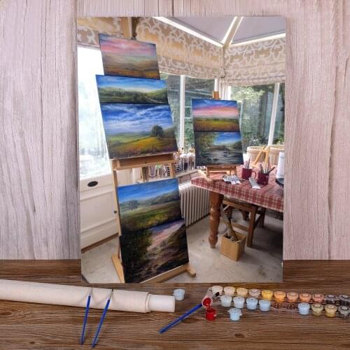 Natural Scenery Views Of Der DIY Painting By Numbers Set Acrylic Paints 40*50 By Numbers Photo Loft Wall Drawing