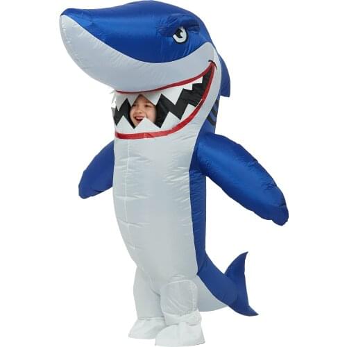 Chlid Inflatable Shark Costume Inflatable Costumes Full Body Shark Air Blow up Funny Fancy Party Halloween Costume for Kids