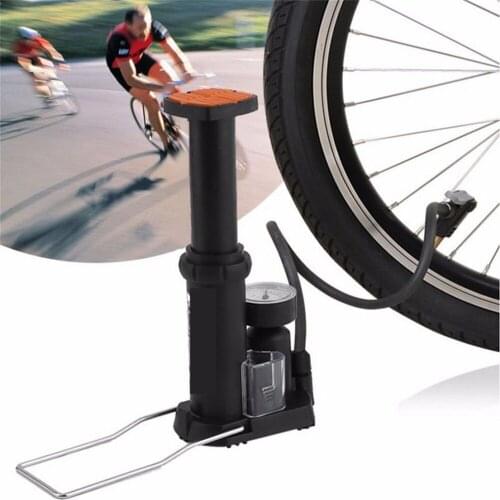 Bicycle Inflator with Pressure Gauge Portable Tire Inflator Foot Pump Bicycle Accessories Outdoor 7 Bar Bicycle Air Pump