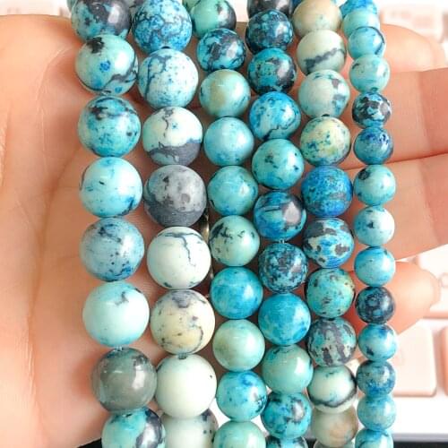 Natural Stone Blue Skin Howlite Turquoises Bead Round Loose Spacer Beads For Jewelry Making DIY Bracelet&Necklace 6/8/10mm 15"