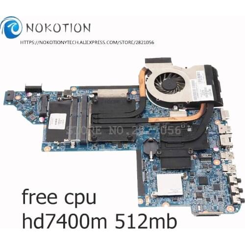NOKOTION For HP DV6-6000 Laptop Motherboard Free cpu+heatsink Instead of 640452-001 640454-001 640451-001 642528-001 644643-001