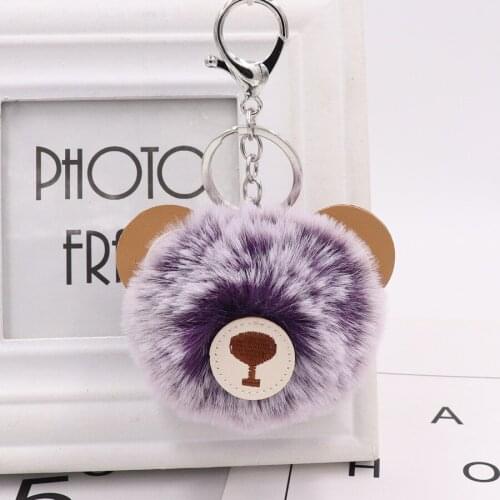 New Mini Plush Kawaii Bear Fur Ball keychain Cute Fashion Kids Plush Dolls Pom Pom Soft fluffy Charm Baby For Girls Women gift