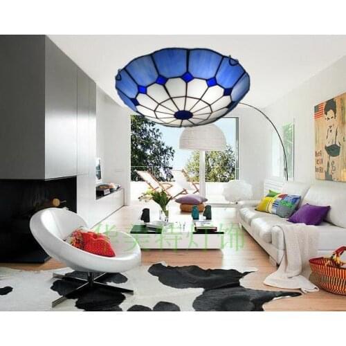Bohemia west Mediterranean Tiffany ceiling lamps cover the living room study bedroom lamp simple Aegean Sea