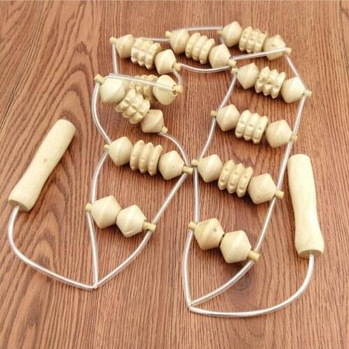 Solid Wood Full-body 4 Wheels Wooden Car Roller Relaxing Hand Massage Tool Reflexology Face Hand Foot Back Body Therapy Massage