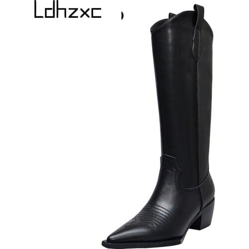 TXCNMB 2020 winter patent leather knee high boots for women high heel boots wedges party dress shoes woman casual size 42 43