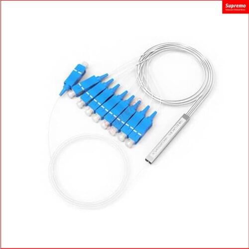 SC/UPC Fiber Optical PLC Splitter SC 1 X 8 Mini Steel Tube Type 1x8 0.9mm Fiber Opitc Splitter Micro-Enclosed Splitter