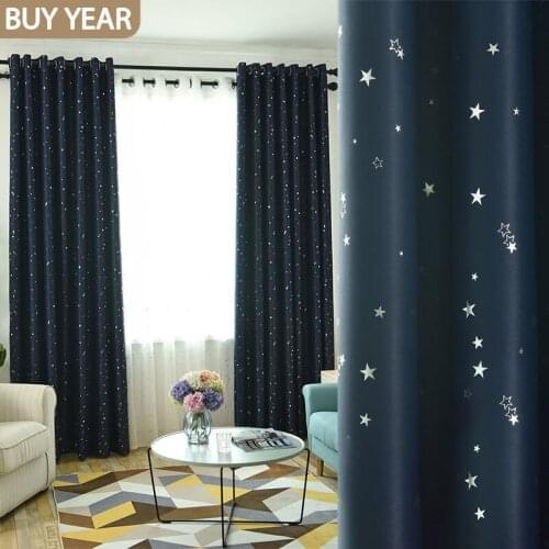 2021 Modern Minimalist Hot Silver Small Star Blackout Curtains for High-end Living Room Bedroom Balcony Blackout Curtains Custom