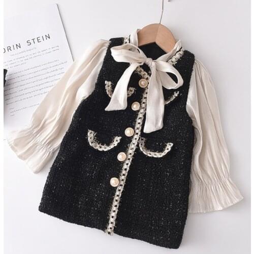 Spring Autumn Girls Dress Baby Dress Kids Vestidos Children Brand Clothes Fashion Gunny Lacing Flare Sleeve Girl Dresses 2-7T