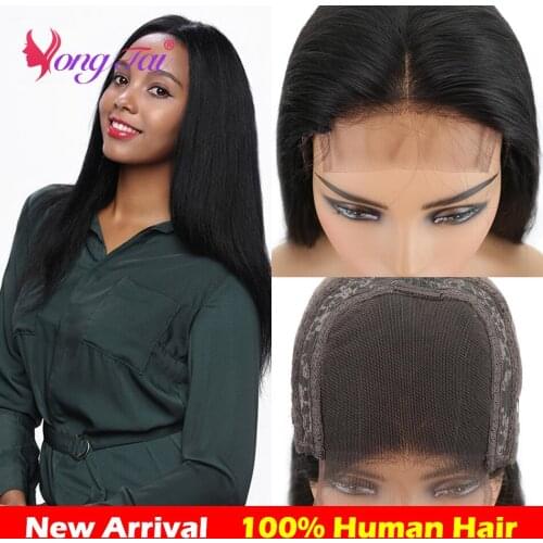 YuYongtai Peruvian Straight Lace Closure Wig 4x4 Closure Wig Unprocessed 13x4 Lace Front Human Hair Wigs For Black Women Remy