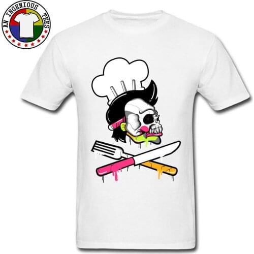 Chef Skull Funny Tshirt Mens Summer Autumn Sweatshirt No Glue Print Luxury Band T Shirt For Men 2018 Design