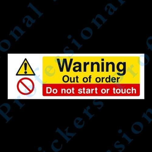 Funny Warning Out Of Order 300x100mm Plastic Sign OR Sticker (MP22) Motorcycle Vinyl stickers for car Motos