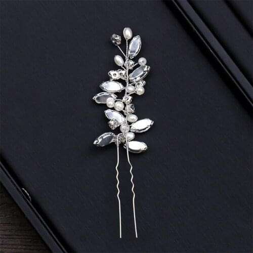 Bride Hairpins Rhinestone Pearl Women Jewelry Headwear Hair Decoration Wedding