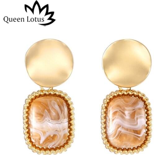 Queen Lotus 2019 New Statement Earrings Women Fashion Jewelry Dangle Earrings Fashion Jewelry