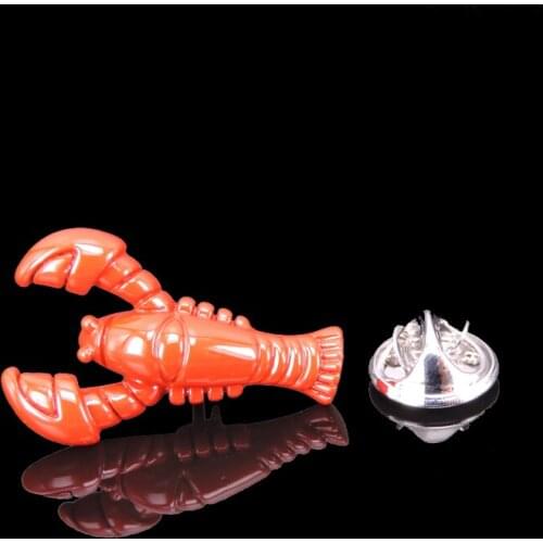 Animal shaped lobster Brooch mens Lapel Pin clothing backpack badge mens and womens fashion jewelry