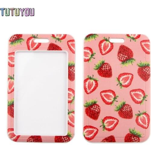 1pcs PC2820 Strawberry Pink Neck Strap Lanyard For Keys ID Card Gym Phone Straps USB Badge Holder DIY Hang Rope Lariat Lanyard