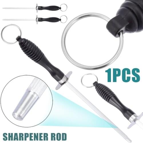 New Handheld Kitchen Knife Sharpener Rod Carbon Steel Sharpening Stick Knife Grinder Sharpener Stick Cutlery Sharpener 280x67mm